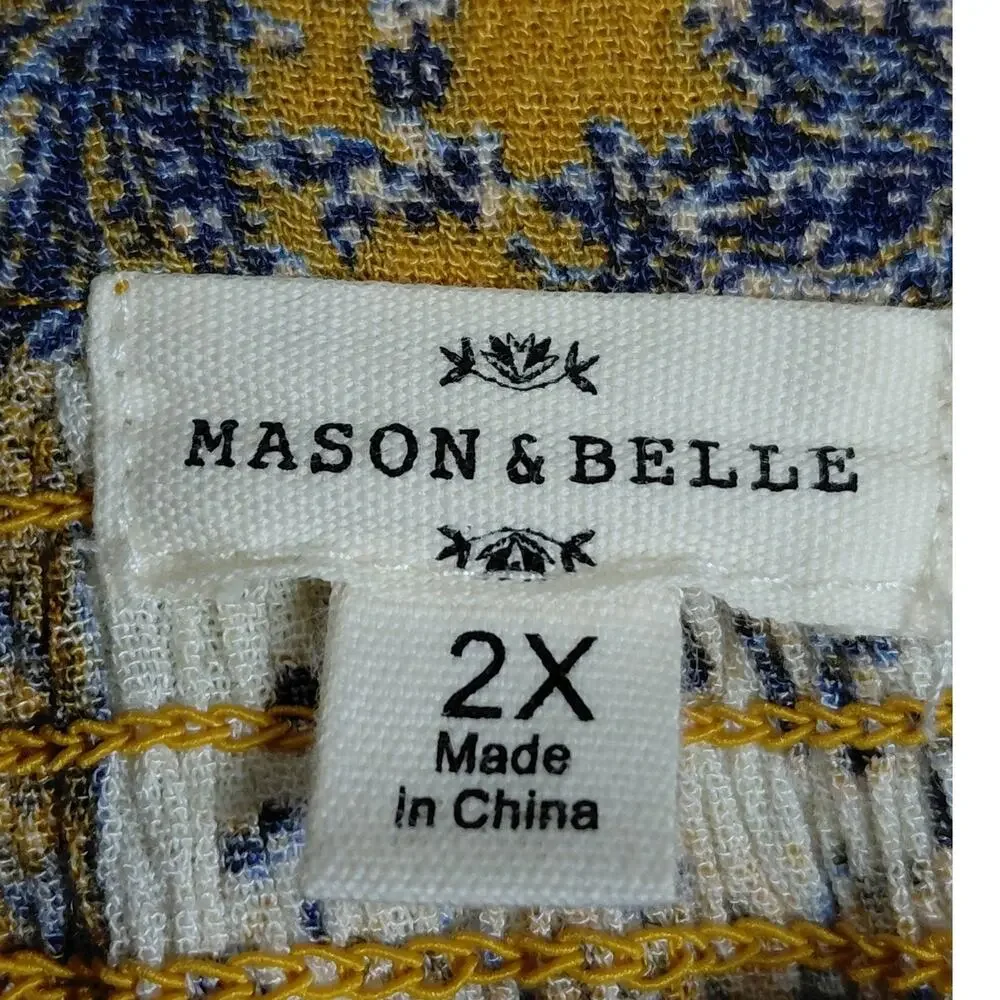 Mason & Belle JFPW5AM1C9 Embroidered Tasselled Peasant Women Size 2X